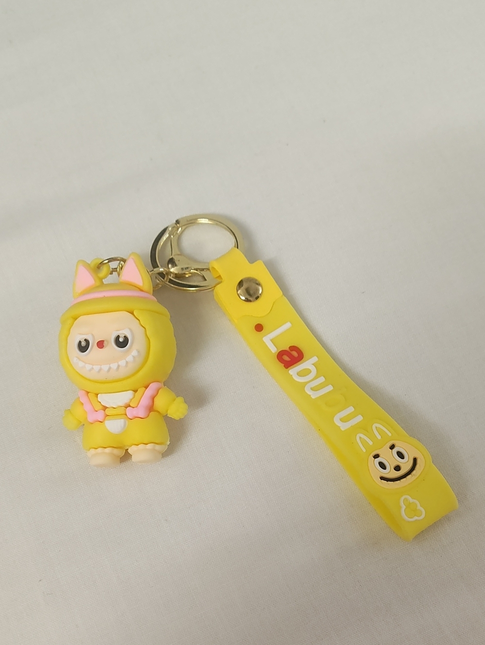 Lab u Yellow Silicone Character Keychain with Strap